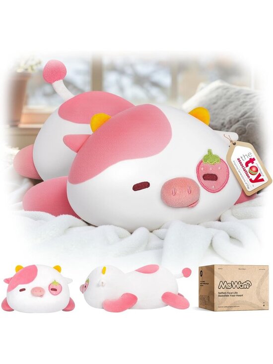 Other - Strawberry Cow Plush Pillow 13" Cute Squishy Huggable Stuffed Animal Decor